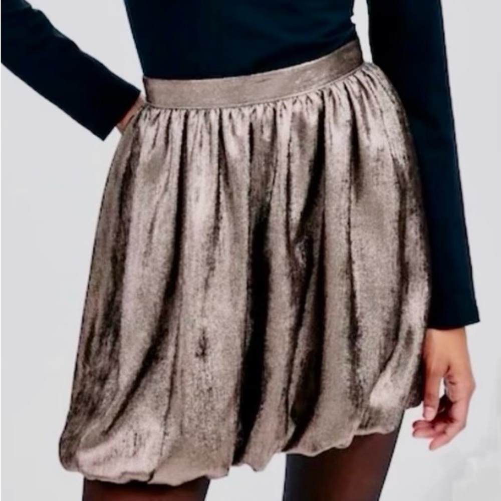 Madewell Metallic Bubble Hem Miniskirt Size 8